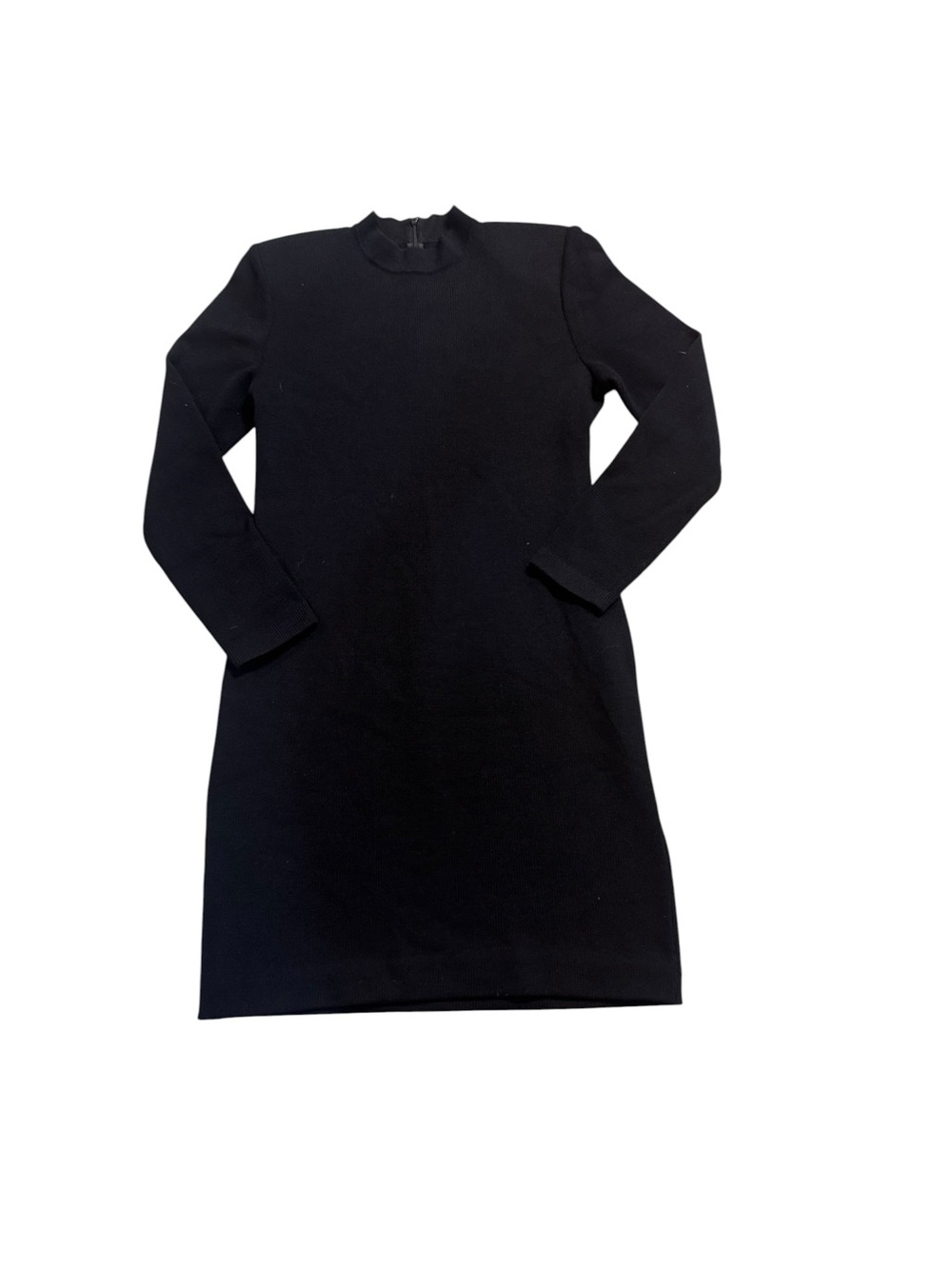 VINTAGE ST. JOHN  Marie Gray Classic black mock turtle neck Sweater Dress sz 8